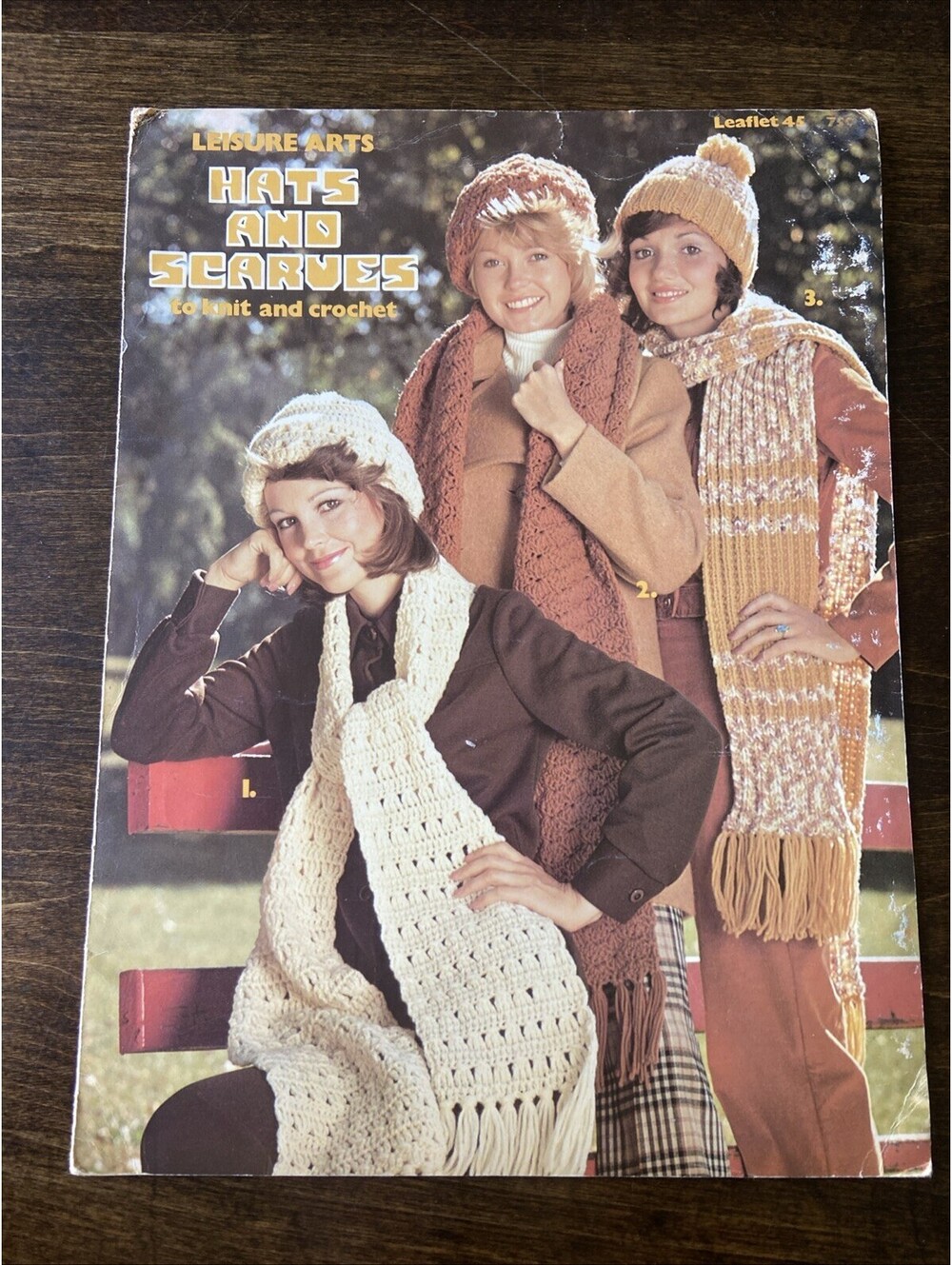 Leisure Arts: Hats and Scarves to Knit and Crochet  Leaflet 45 VTG 6 Patterns